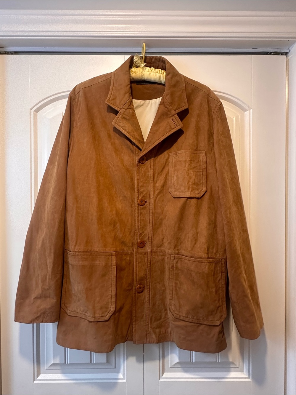 Men's Zegna Brown Suede Button-Front Jacket
